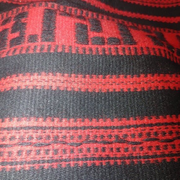 Vintage Greek Woven Shoulder Bag Red Black Patterned Greece Rayon Cotton Blend - Picture 7 of 7
